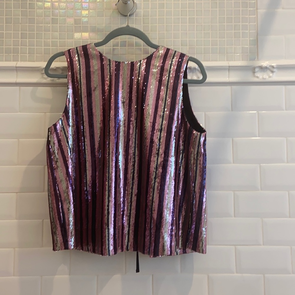 Rover Rodriguez Sequined Top With Open Ribbon Back - image 1